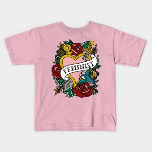 Feminist Tattoo Heart Kids T-Shirt